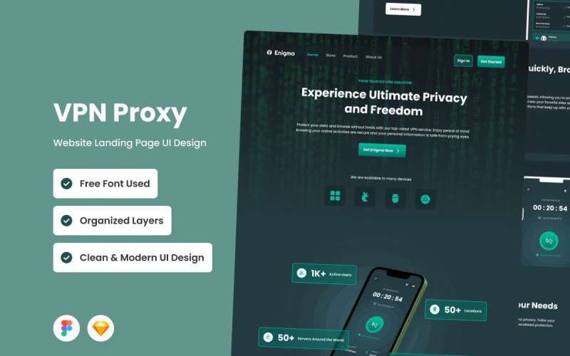Enigma - Page de destination du proxy VPN V1