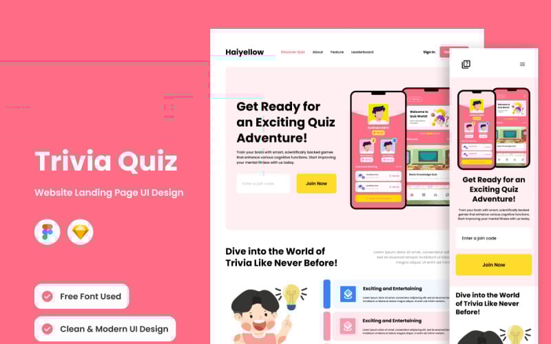 Haiyellow - Trivia Quiz Landing Page V2