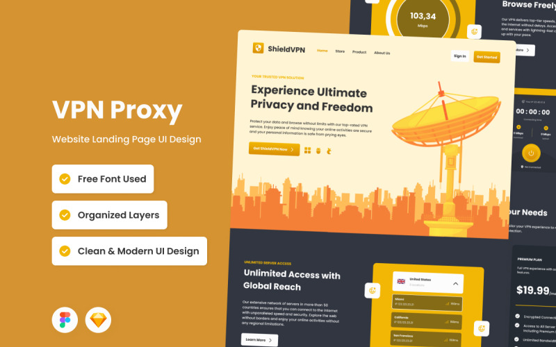 ShieldVPN – vstupní stránka proxy VPN V1