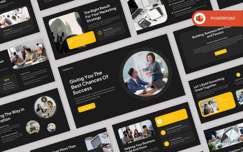 Findeck - Pitch Deck PowerPoint-sjabloon