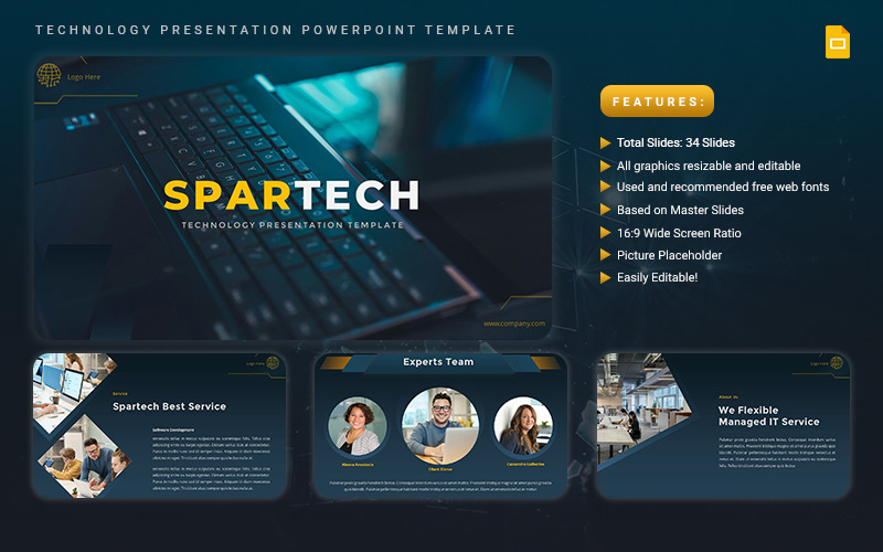 SPARTECH – technológia Google Slides sablon