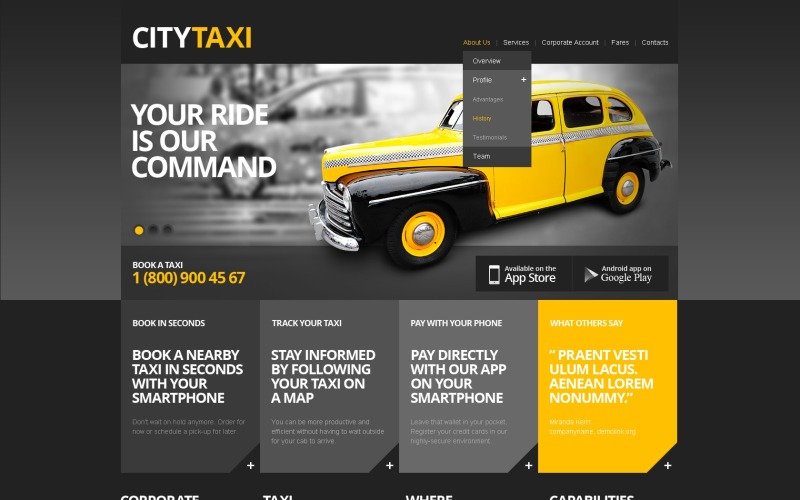 Шаблон веб-сайту таксі