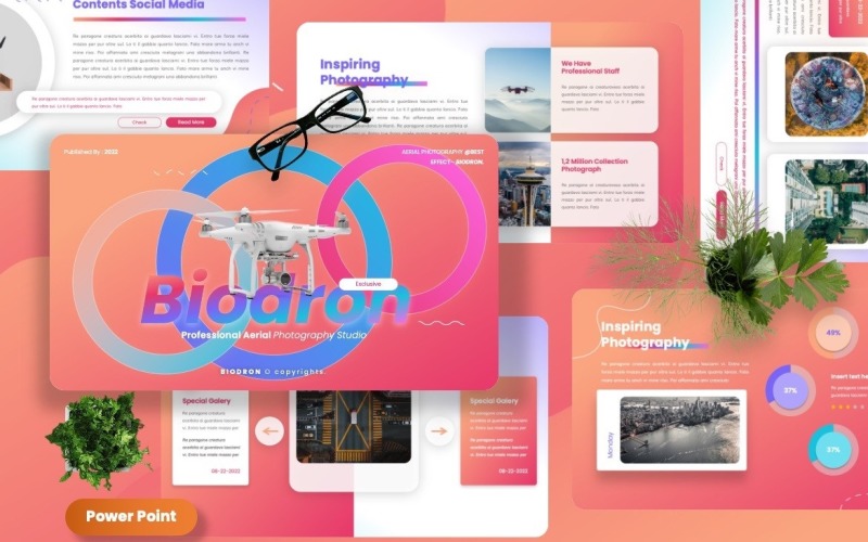 Биодрон - Шаблоны Powerpoint для аэрофотосъемки