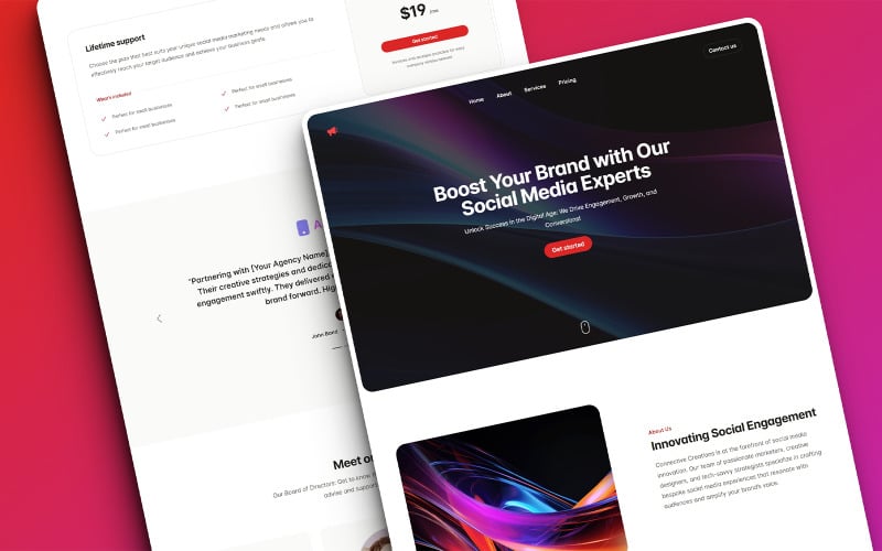 Buzzify - Plantilla de página de destino HTML de marketing en redes sociales