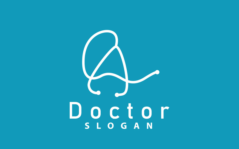 Модель линии логотипа стетоскопа Health Care DesignV22