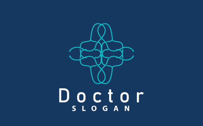 Модель линии логотипа стетоскопа Health Care DesignV33