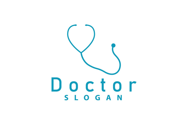 Модель линии логотипа стетоскопа Health Care DesignV3