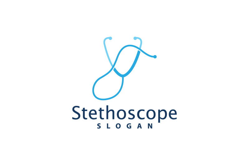 Stethoscoop Logo Lijnmodel Gezondheidszorg DesignV26