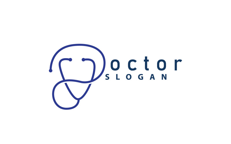 Stethoscoop Logo Lijnmodel Gezondheidszorg DesignV31