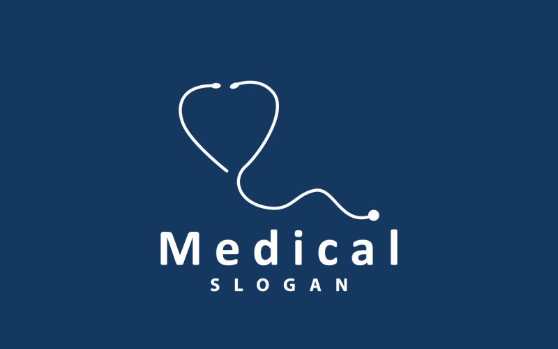 Stetoscopio Logo Line Modello Health Care DesignV7