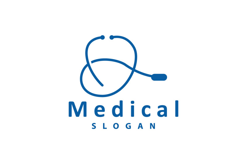Stetoscopio Logo Line Modello Health Care DesignV8