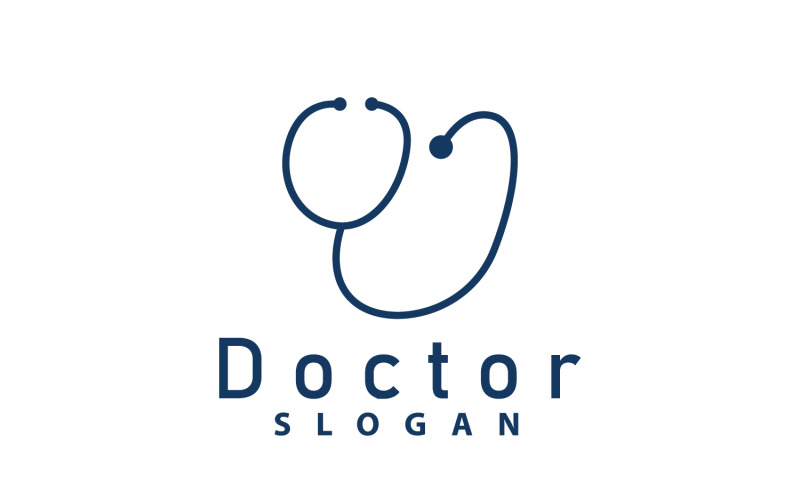 Stetoscopio Logo Linea Modello Assistenza Sanitaria DesignV11