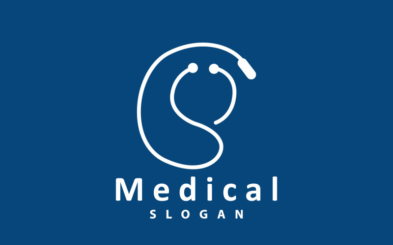 Stetoskop Logotyp Line Model Health Care DesignV13