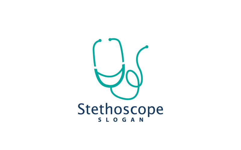 Stetoskop Logotyp Line Model Health Care DesignV28