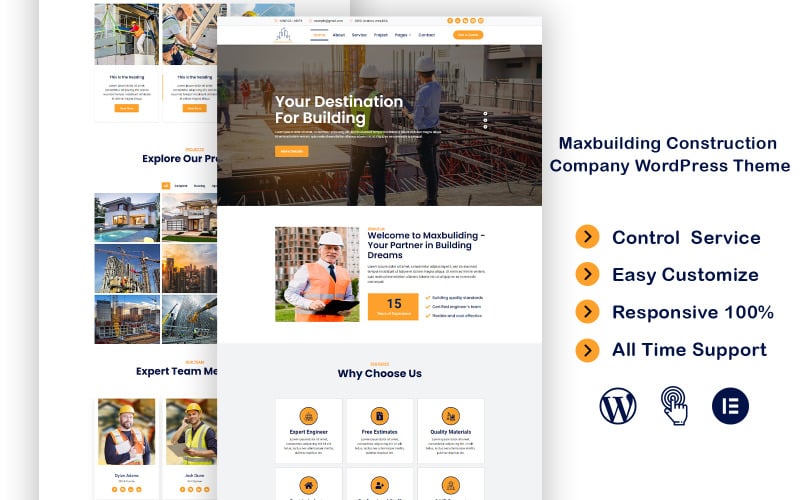 WordPress-Theme für die Maxbuilding-Baufirma
