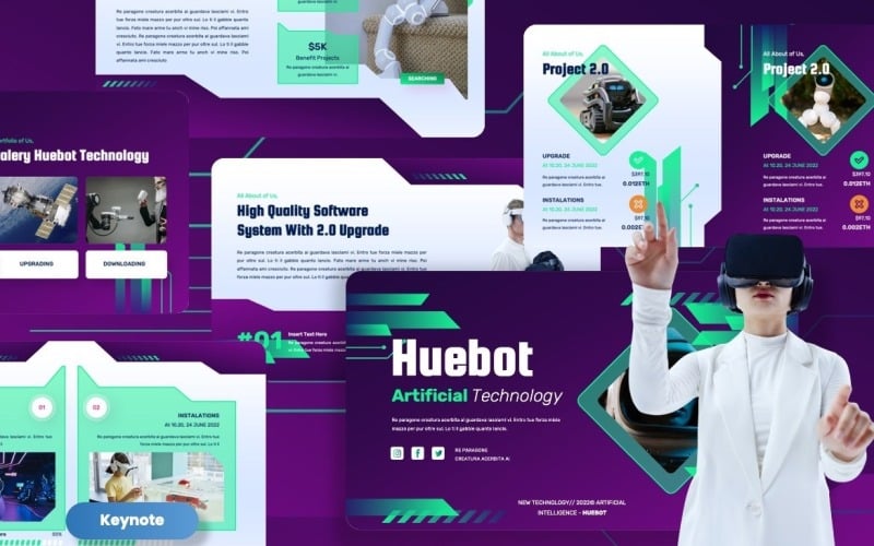 Huebot - Keynote-Vorlagen für künstliche Technologie