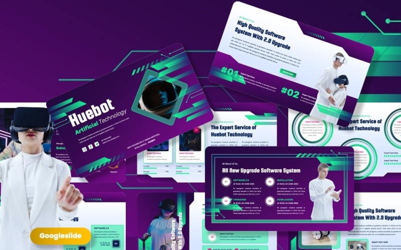 Huebot – шаблони Googleslide для штучних технологій