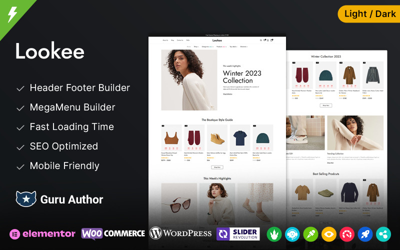 Lookee - 时尚商店和珠宝 Elementor WooCommerce 主题