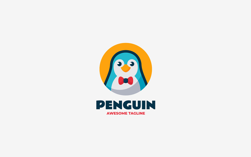 Pinguïn eenvoudig mascottelogo 6