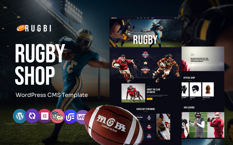 Rugbi - Fotbalové a sportovní kluby Víceúčelové téma WordPress Elementor