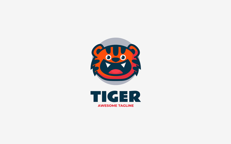 Tijger mascotte cartoon logo 2