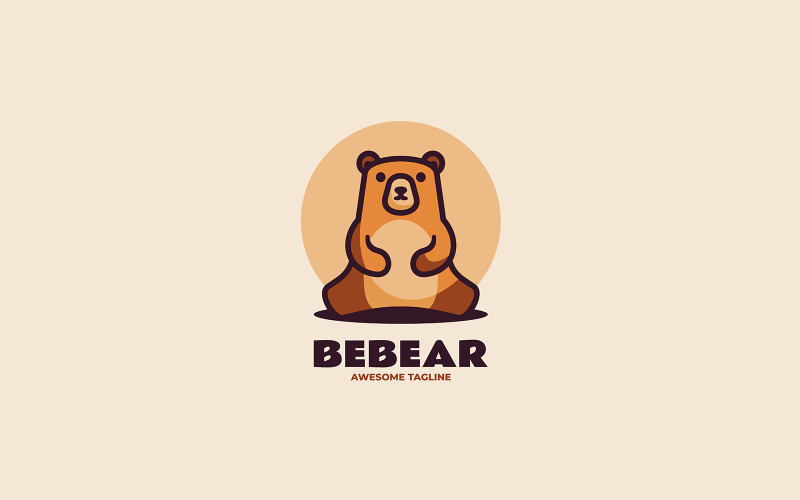 Design de logotipo de mascote simples de urso 2