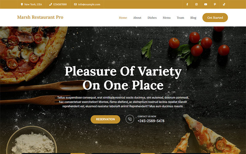 Marsh Restaurant Pro – téma WordPress restaurace založené na Elementor