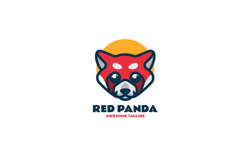 Red Panda Simple Mascot Logo 3