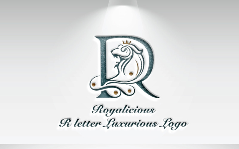 Royalicious - Letra R Logotipo lujoso del rey león