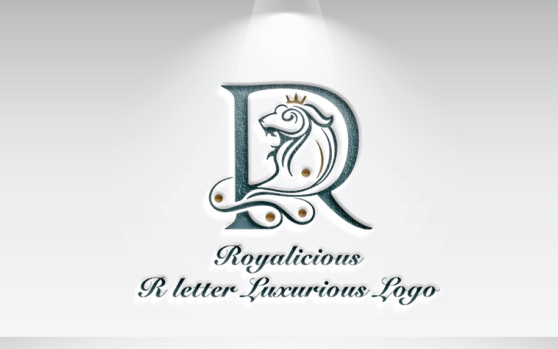 Royalicious - Роскошный логотип Короля Льва с буквой R