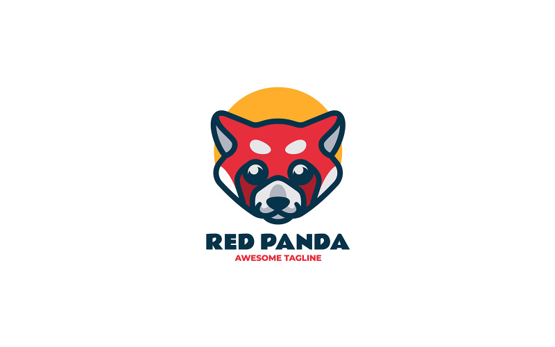 小熊猫简单吉祥物标志 3
