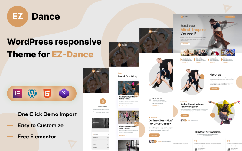 EZ-Dance: Ultiem dansstudio WordPress-thema