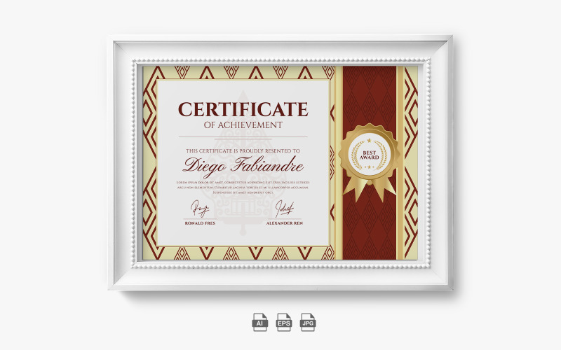 Modèle de réussite de certificat traditionnel