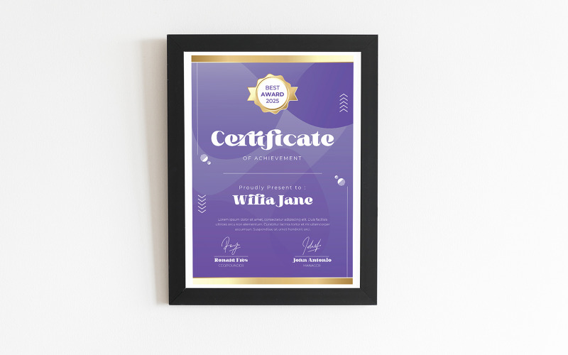 Modèle de réussite du certificat