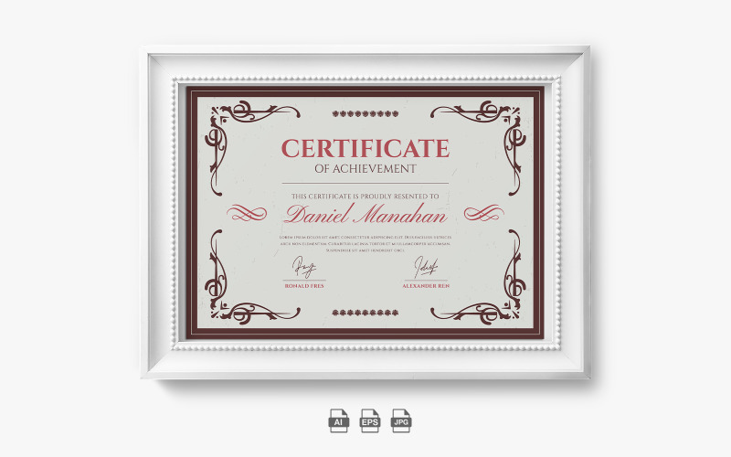 Plantilla de logro de certificado tradicional 3