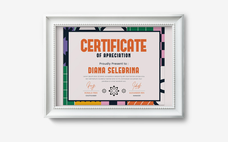 Plantilla de reconocimiento de certificado