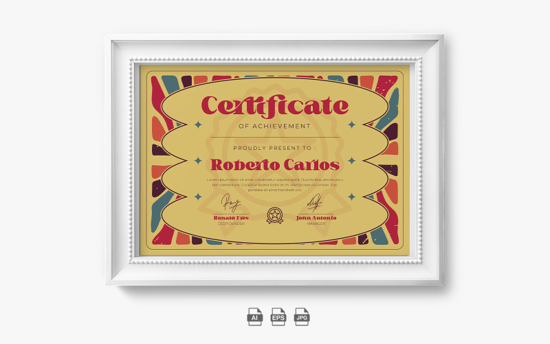 Retro certificaatprestatiesjabloon 1