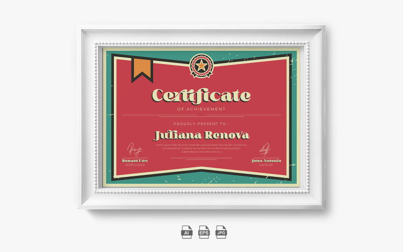 Retro certificaatprestatiesjabloon 2