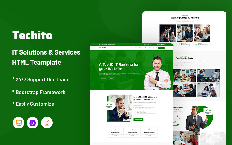 Techito – Modelo de site de soluções e serviços de TI