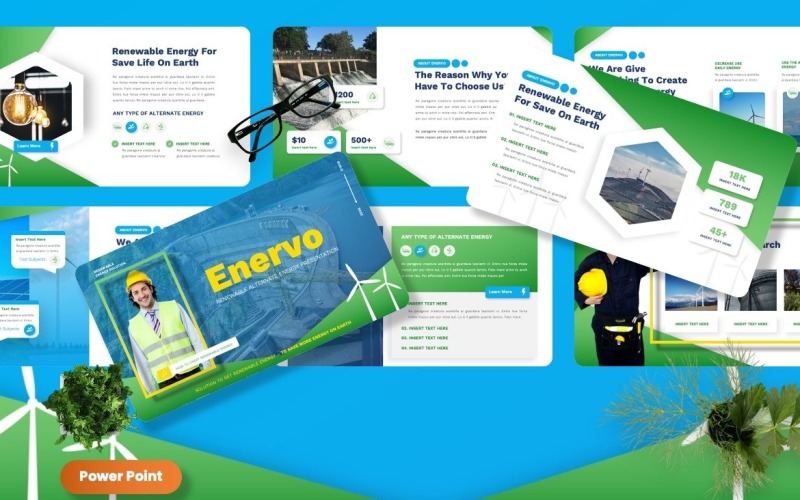 Enervo — szablon programu Powerpoint dotyczący energii alternatywnej