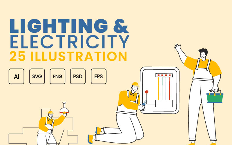 25 Belysning och el Energiillustration