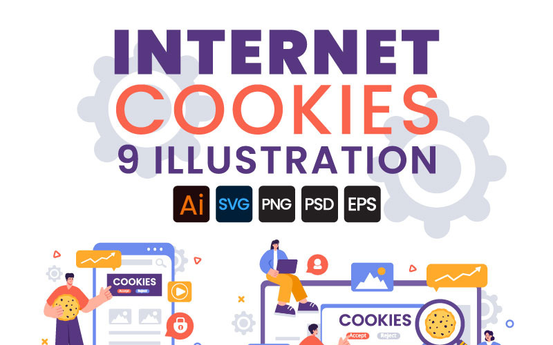 9 Ilustrace technologie Internet Cookies