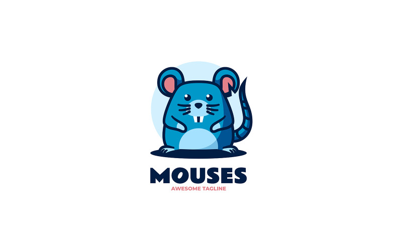 Logo de mascotte simple de souris 1