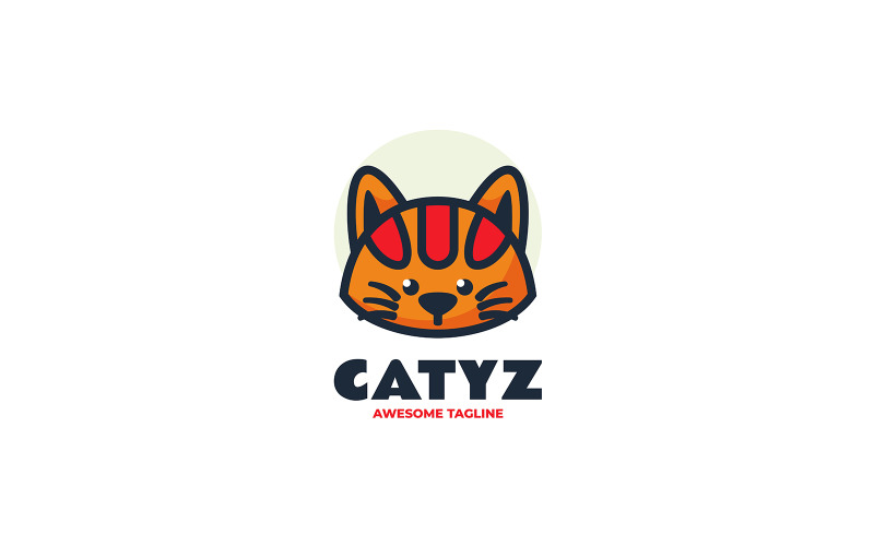 Modèle de logo de mascotte simple de chat 6