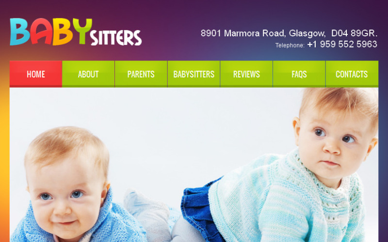 Babysitter Facebook HTML CMS Template