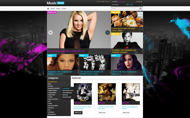 Music Store PrestaShop Theme