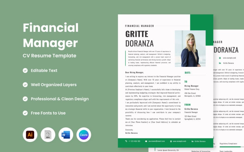 CV CV Financial Manager V4 utformad för ekonomichefer som kräver excellens