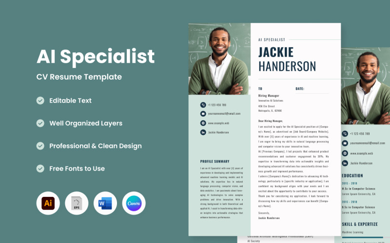 CV Resume AI Specialist V5, le choix ultime pour les spécialistes de l'IA à la recherche d'un CV remarquable