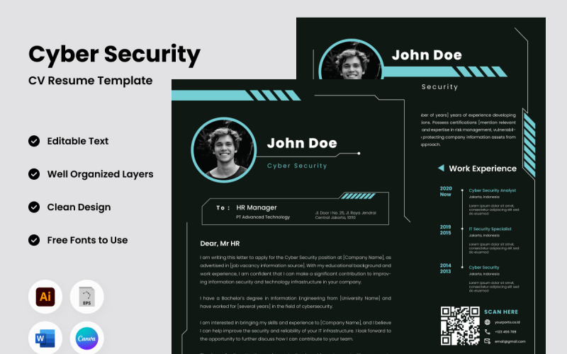 Hervat Cyber Security V1, een geavanceerde sjabloon ontworpen voor cyberbeveiliging