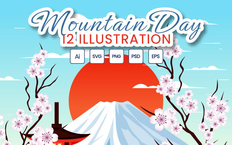 Japonya'da 12. Dağ Günü İllüstrasyonu